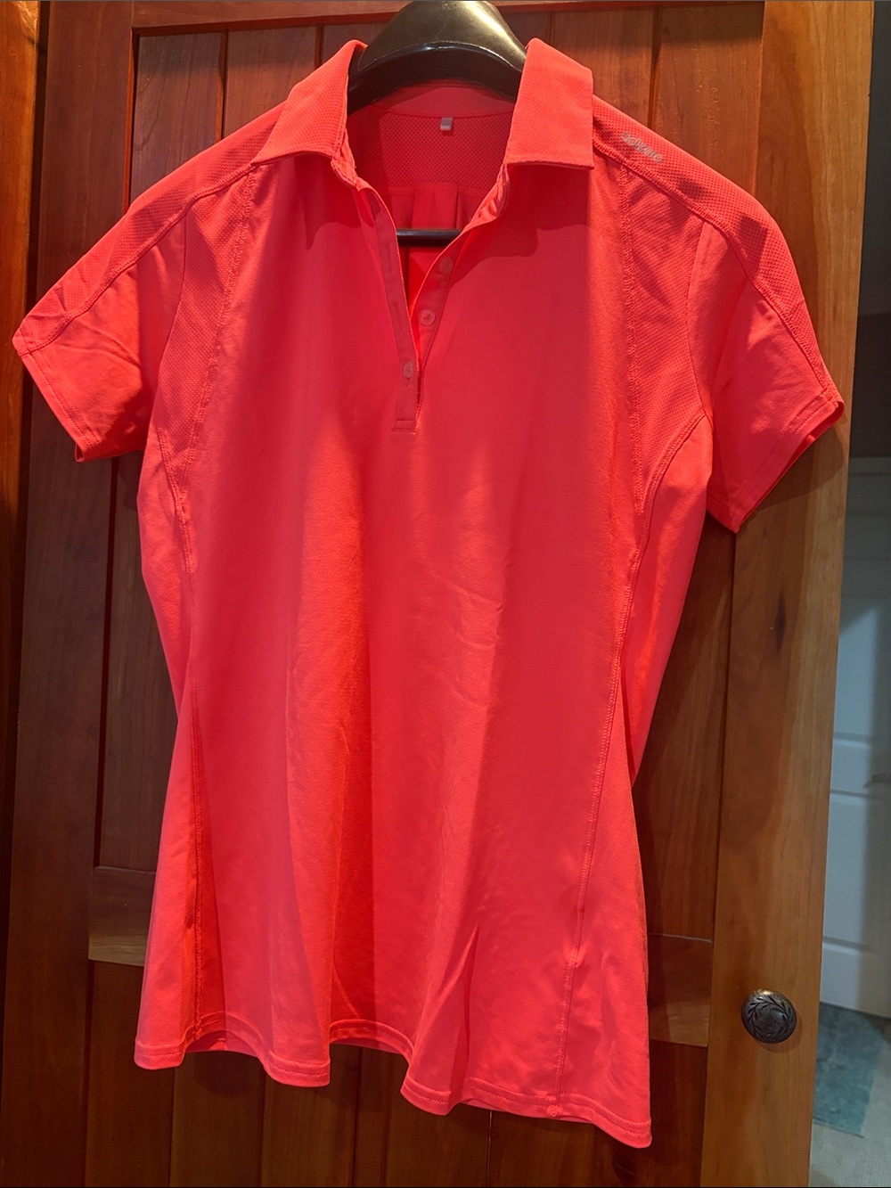 adidas Golf Women's Short Sleeve Polo - Coral adizero fabric